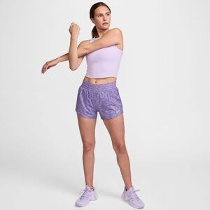 NIKE Women's One Dri-FIT Mid-Rise 3" Brief-Lined Shorts Heather Purple NWT